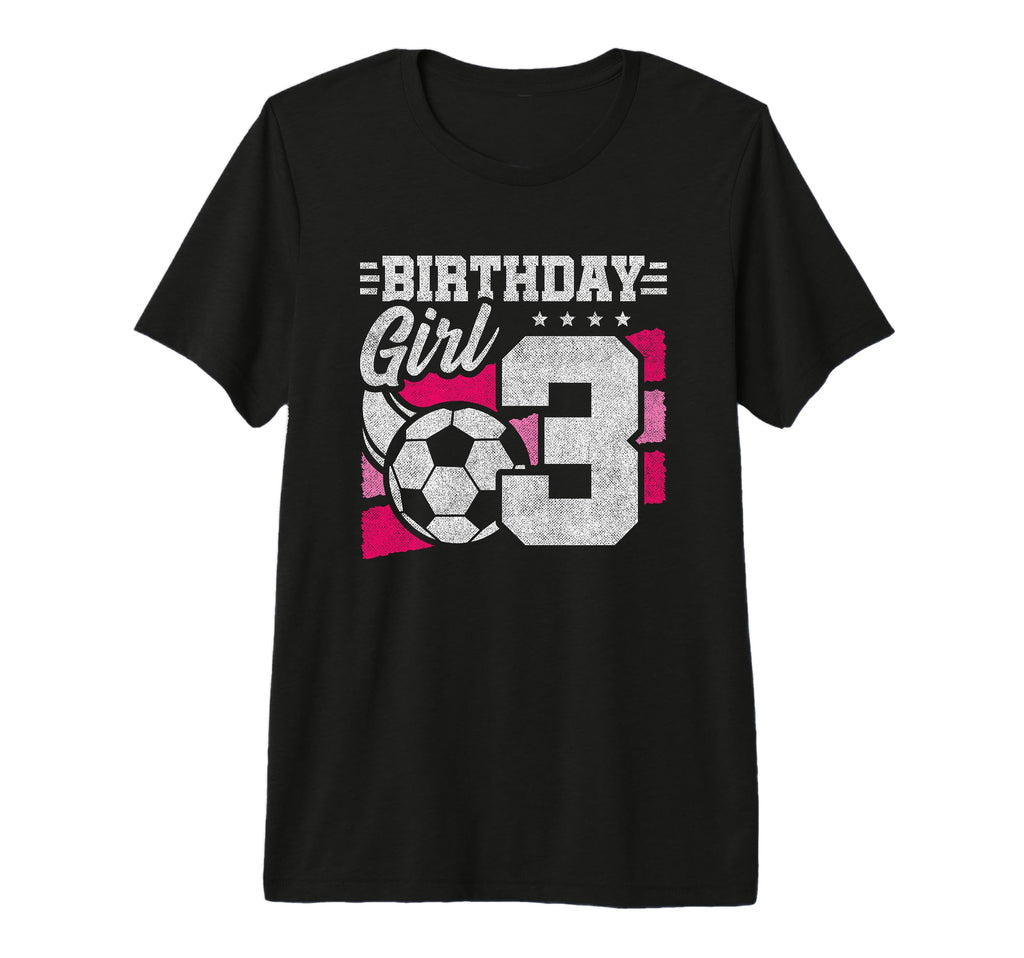 3 Year Old Birthday Soccer Party 3Rd T-Shirt - Custom Art Print Men Women