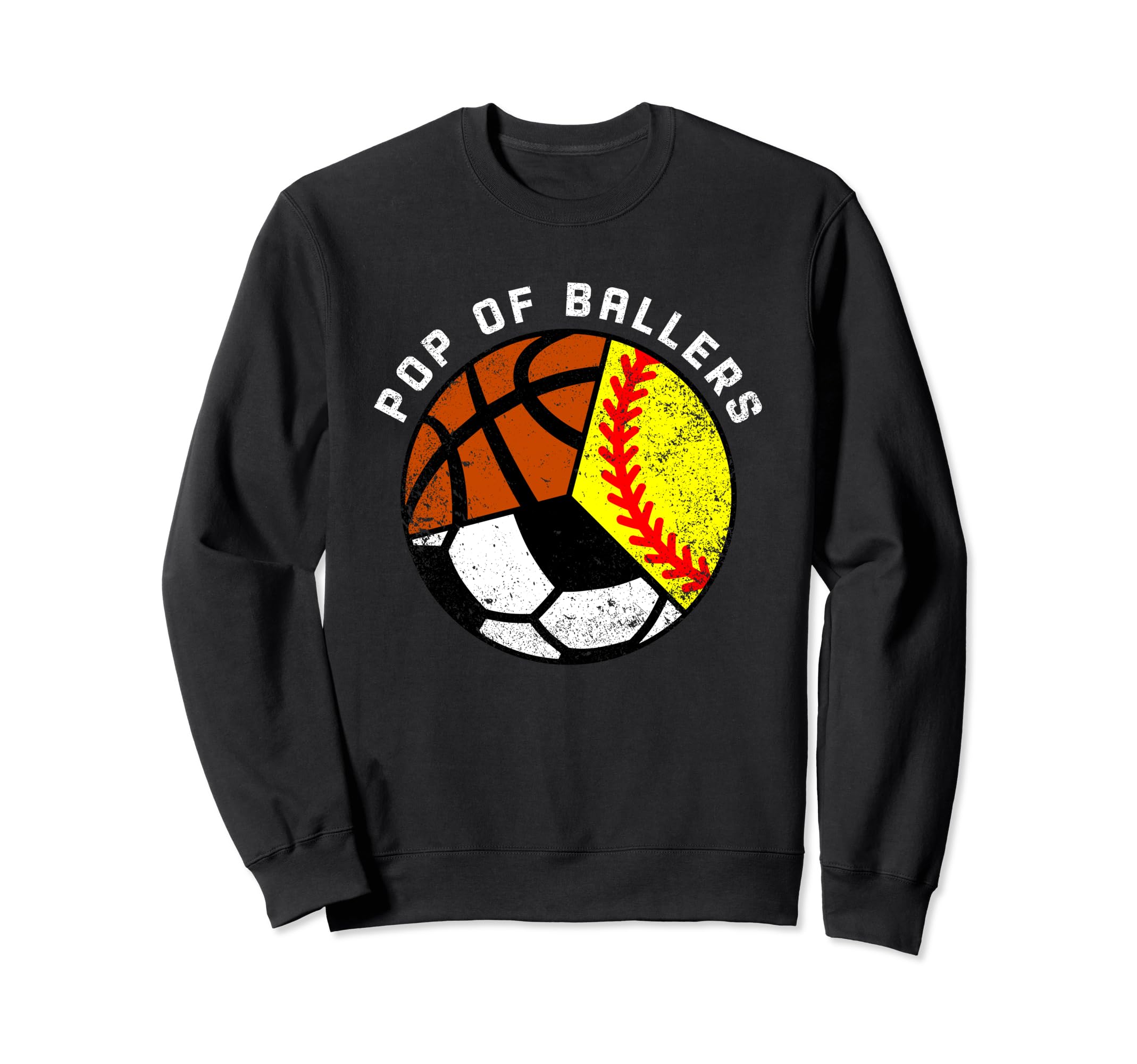 Pop Ballers Funny Softball Sweatshirt - Fun Novelty Design Men Women