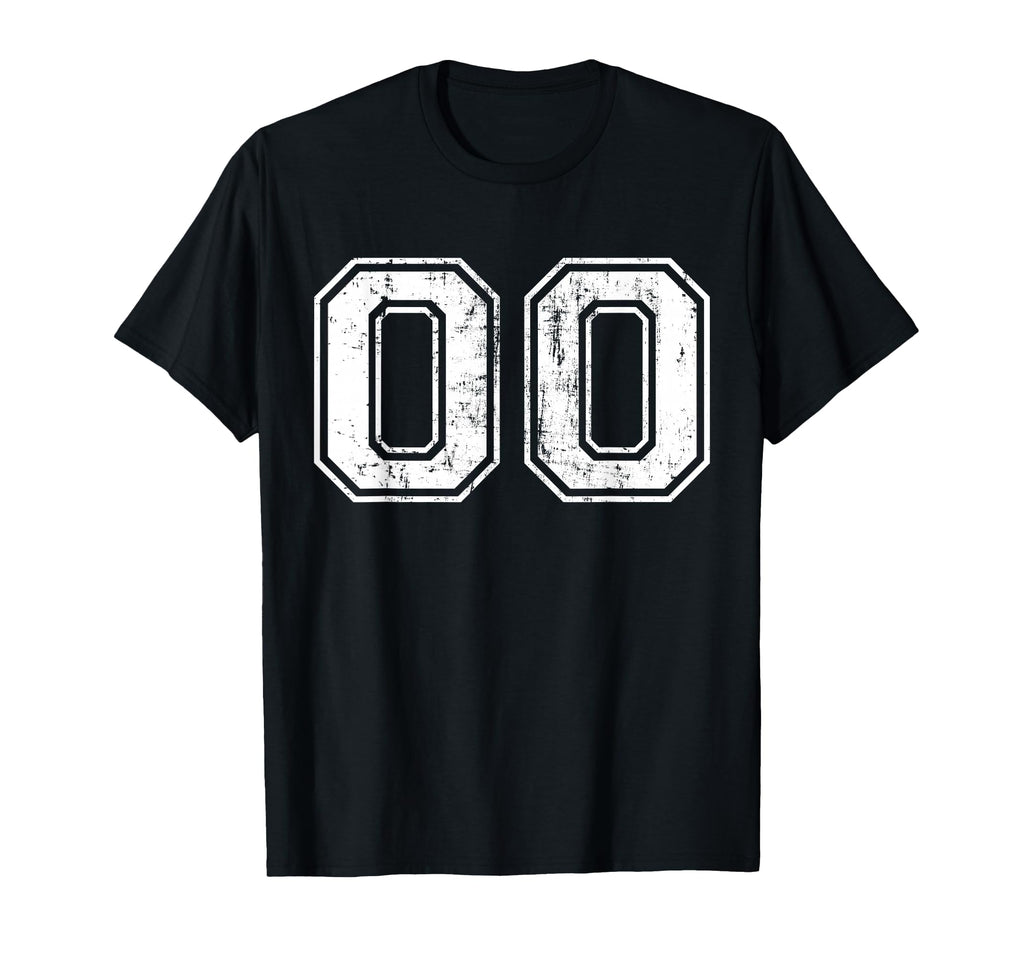 Number 00 Distressed Sports Training T-Shirt - Custom Art Print Unisex