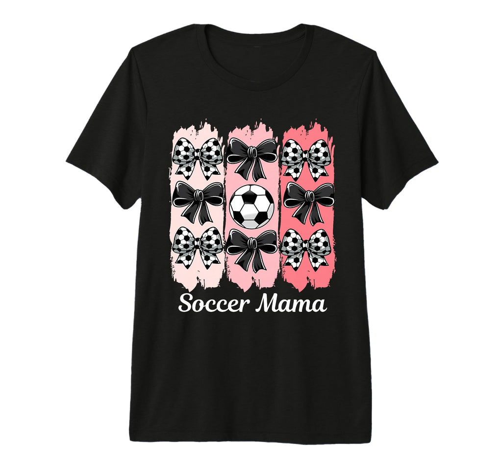 Soccer Mama Coquette Bow Soccer Mom T-Shirt - Graphic Print for Adults
