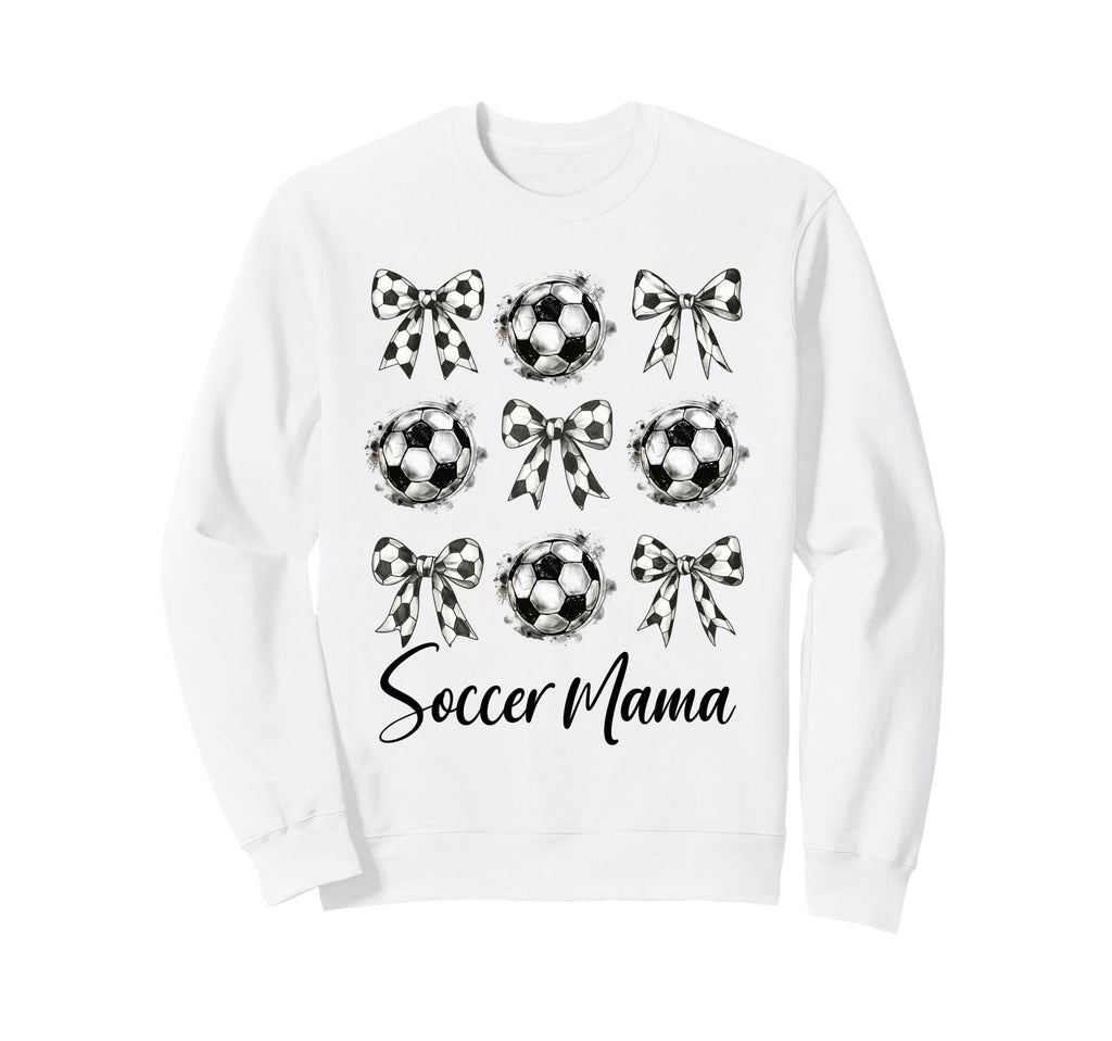 Soccer Mama Soccer Coquette Bow Sweatshirt - Novelty Apparel for Adults