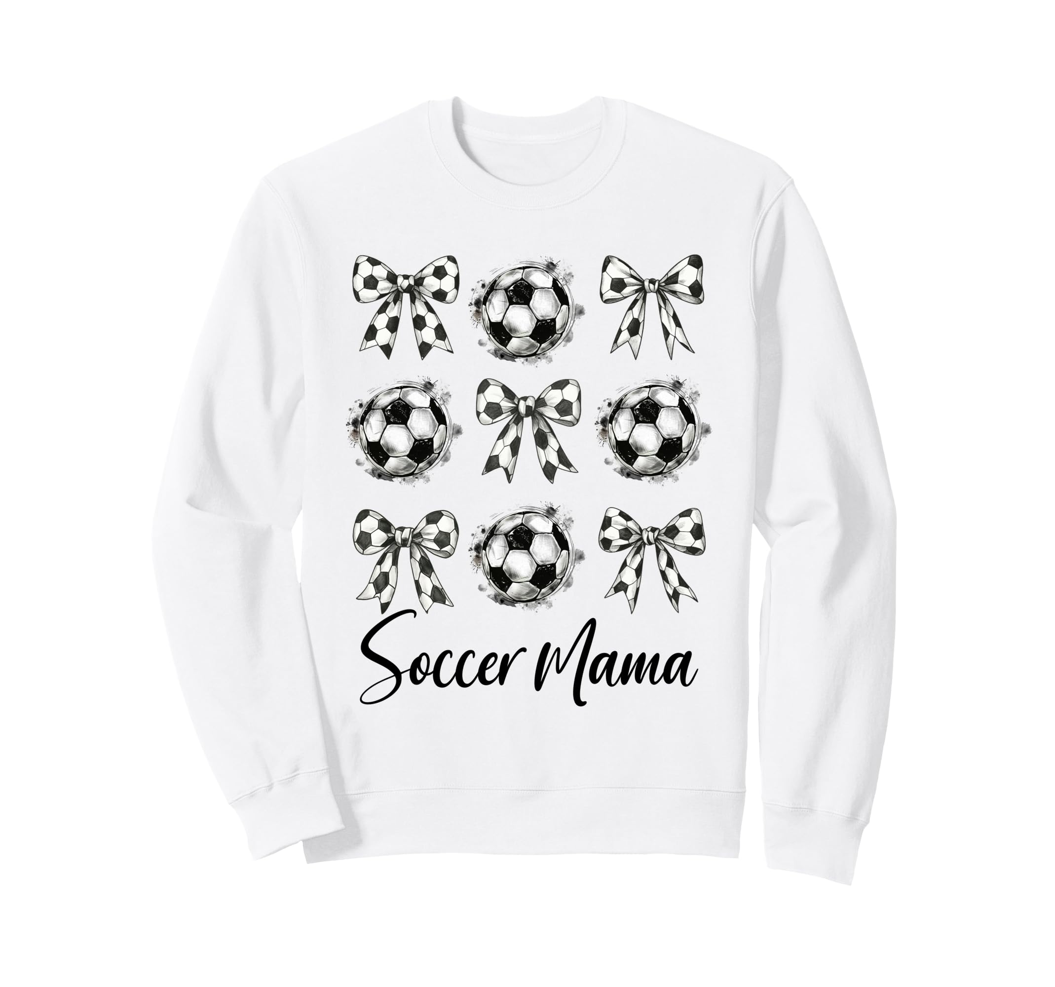 Soccer Mama Soccer Coquette Bow Sweatshirt - Novelty Apparel for Adults