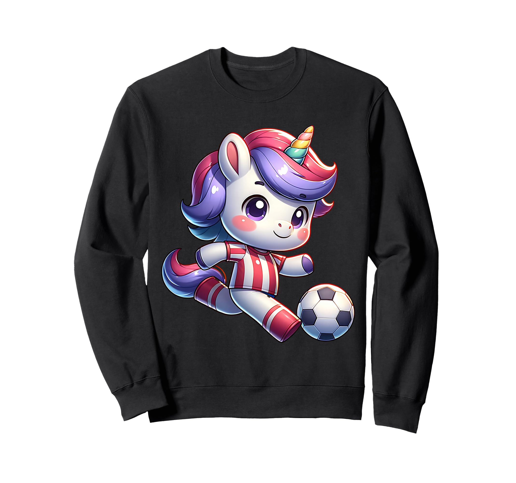 Footballer Unicorn Fans Soccer Team Sweatshirt - Custom Art Print Unisex