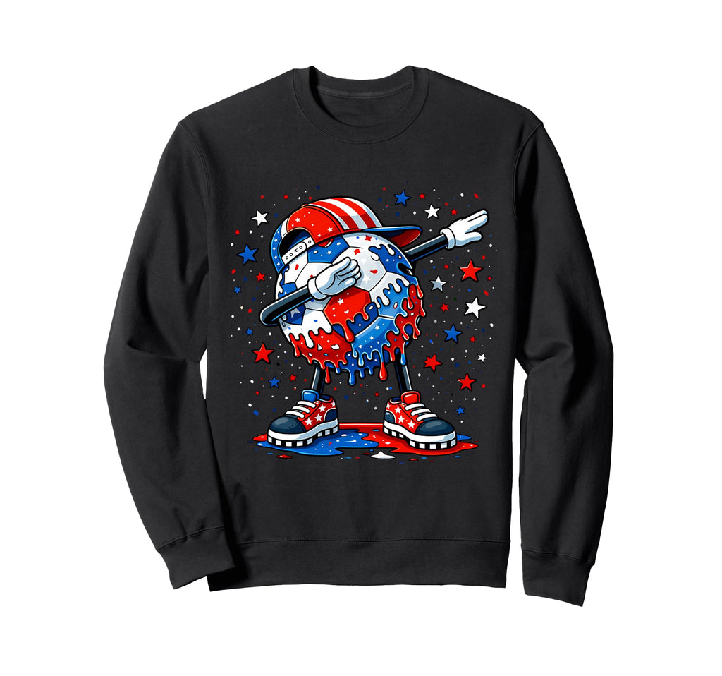 Soccer Ball Dabbing Usa Flag 250 Sweatshirt - Fun Novelty Design Men Women