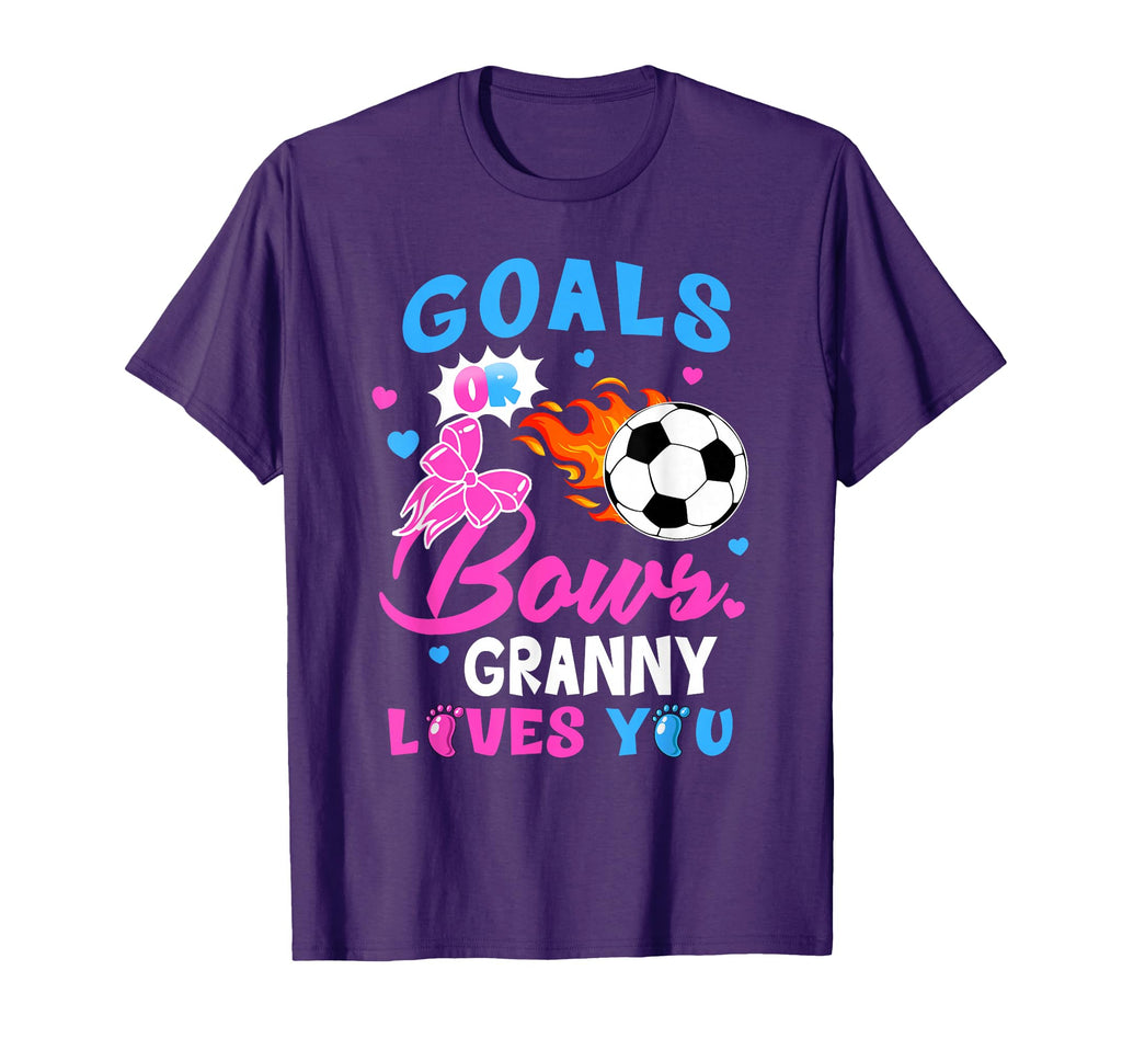 Gender Reveal Goals Or Bows Granny T-Shirt - Unique Graphic for Adults