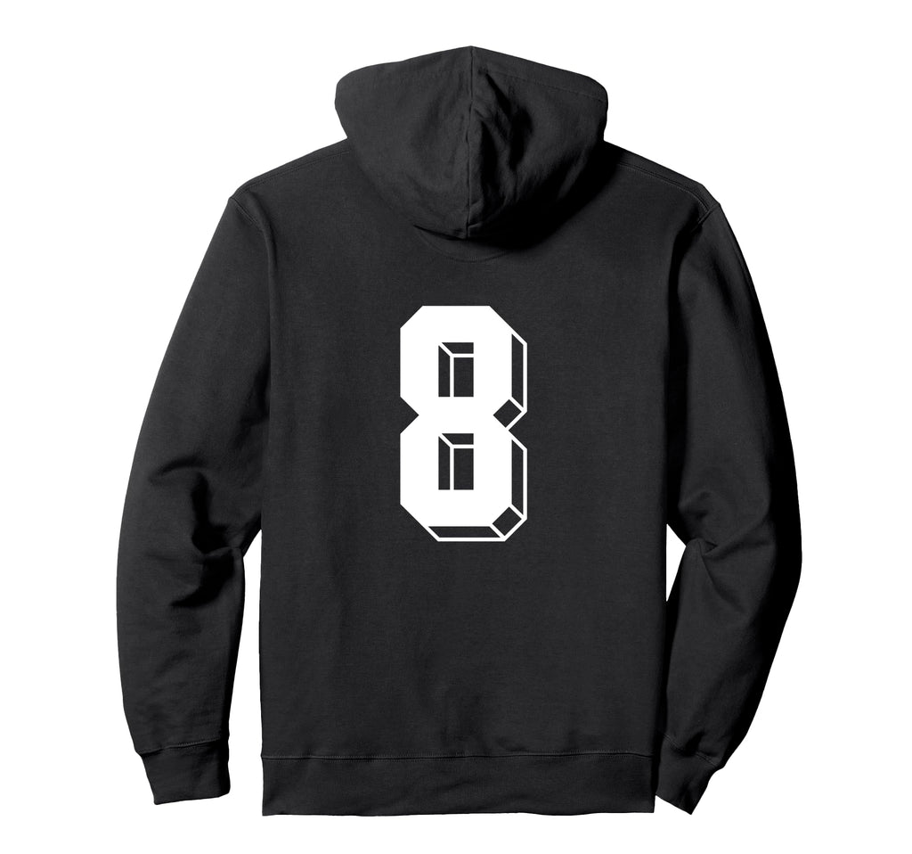 Number 8 Backside 80S 90S Team Jersey Hoodie - Custom Art Print for Adults