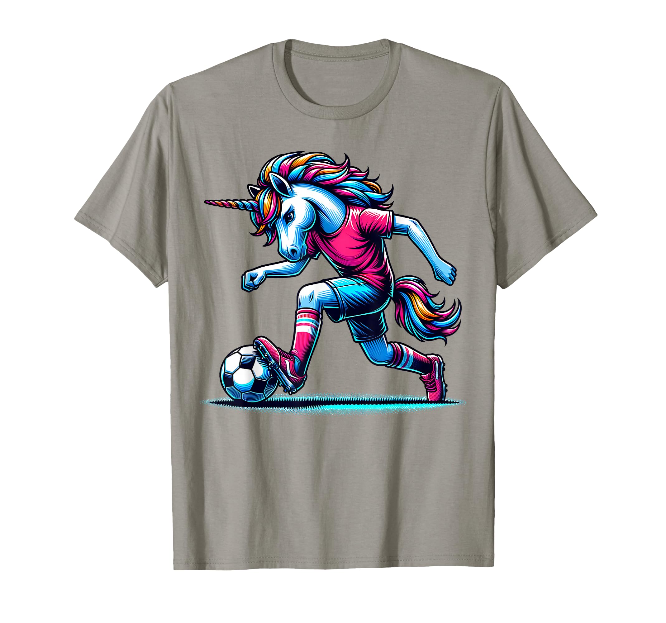 Footballer Unicorn Fans Soccer T-Shirt - Casual Everyday Wear for Adults