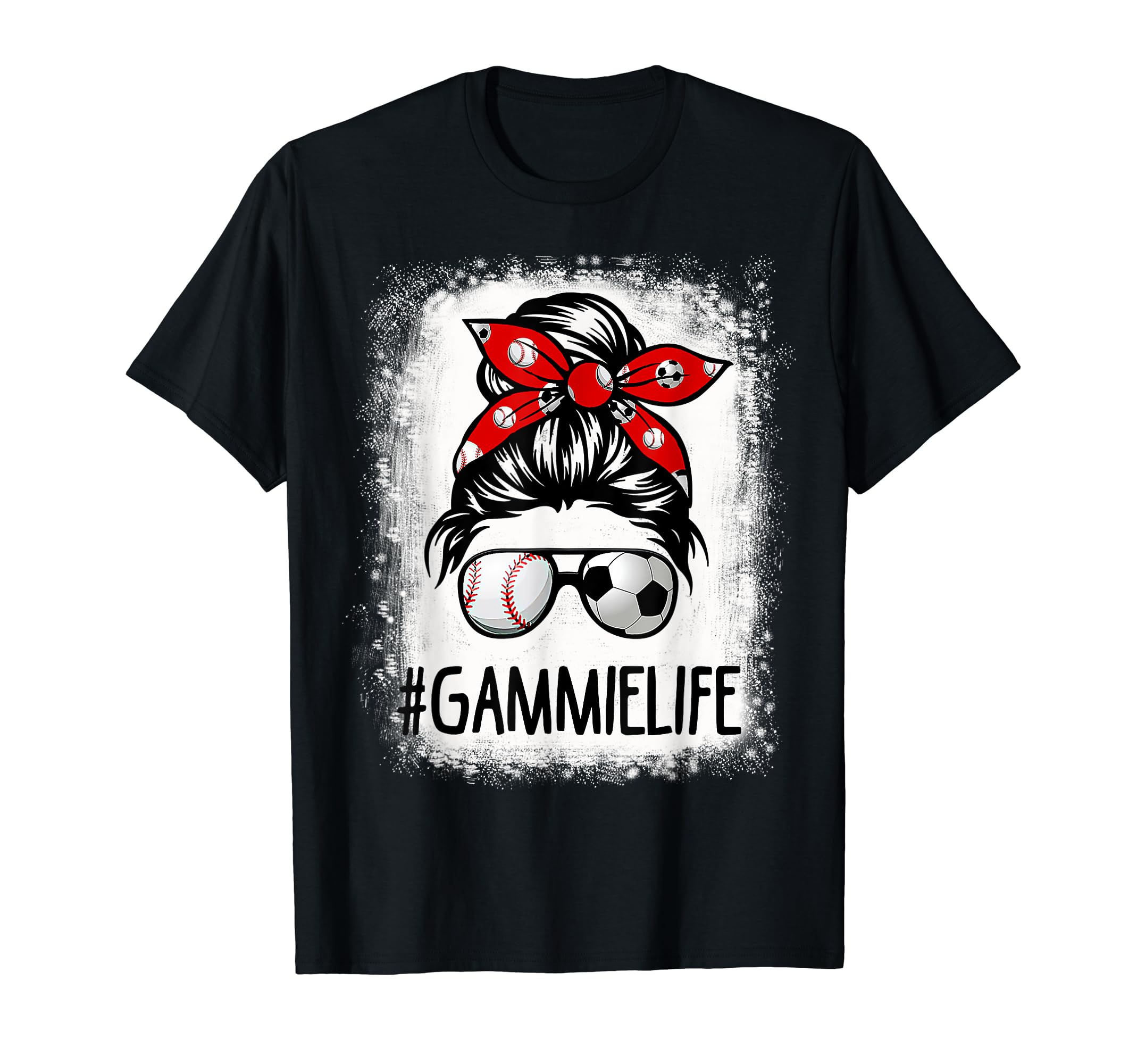Bleached Gammie Life Soccer Messy T-Shirt - Streetwear Style for Adults