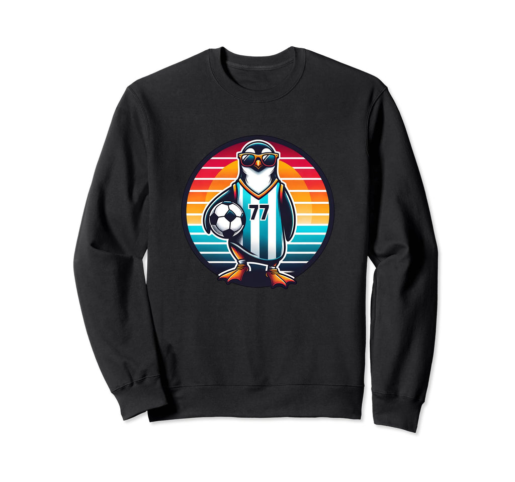 Funny Penguin Soccer Champion Bird Sweatshirt - Trendy Graphic Unisex
