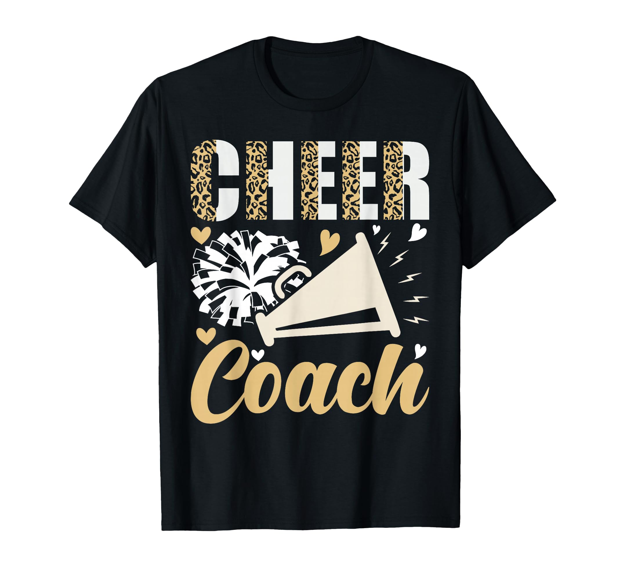 Cheer Coach Leopard Cheerleading Coach T-Shirt - Unique Graphic Men Women