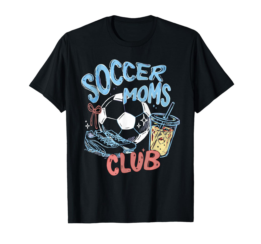 Funny Soccer Moms Club Coffee Lovers T-Shirt - Graphic Print Unisex