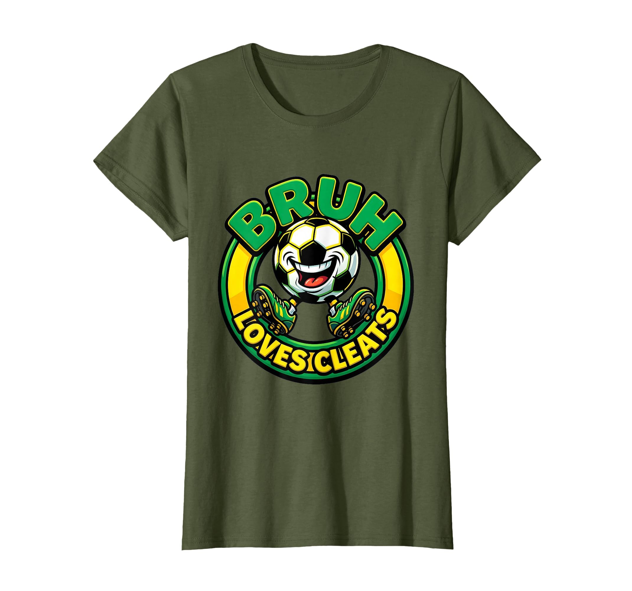 Bruh Loves Cleats Funny Soccer Ball T-Shirt - Novelty Apparel Unisex