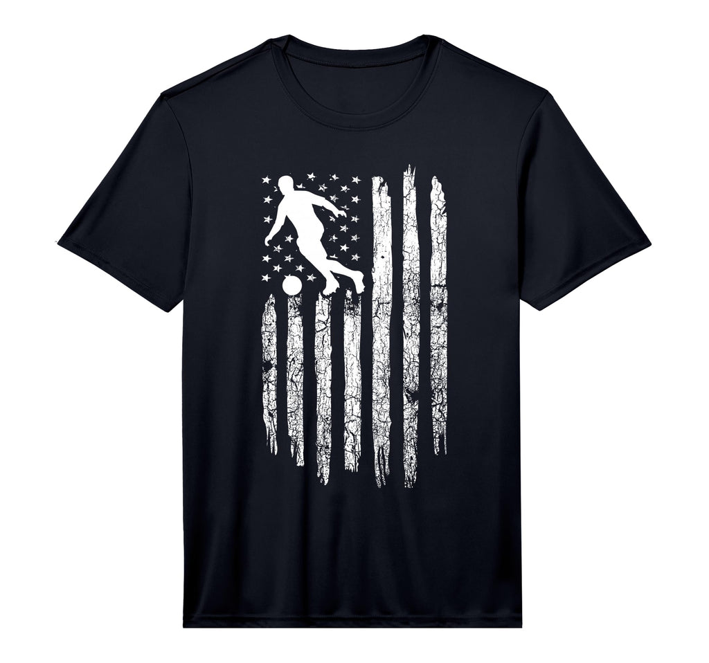 American Flag Soccer Soccer Performance T-Shirt - Unique Graphic Unisex