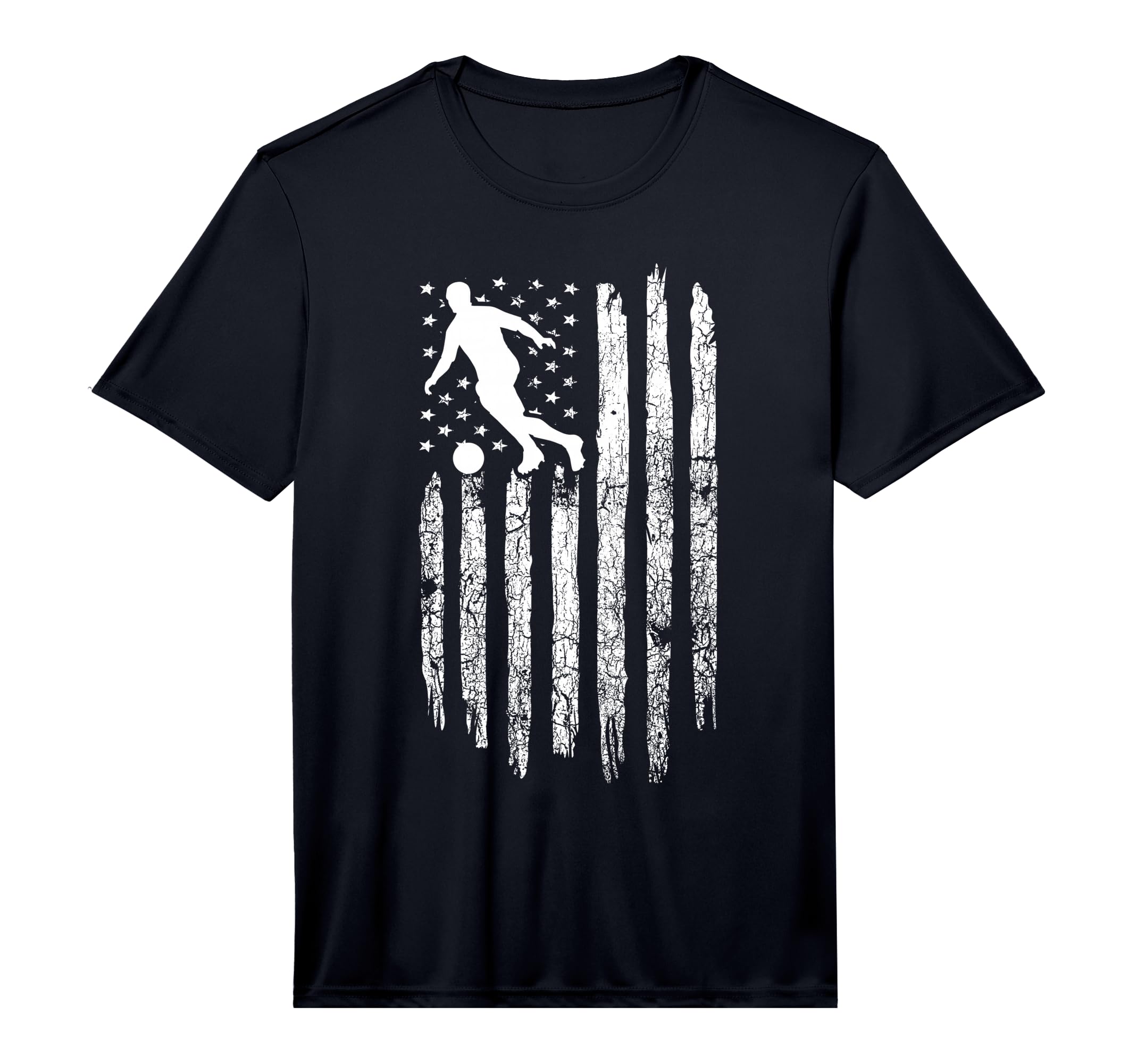 American Flag Soccer Soccer Performance T-Shirt - Unique Graphic Unisex