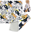 Cat Grooming Wrap, Cat Wrap Self-Adherent, Anti-Scratch Anti-Bite, Anti-Escape Grooming Bag for Cats Nail Clipping, Ear Cleaning, and Teeth Brushing (27.6 × 27.6" Paw Prints)