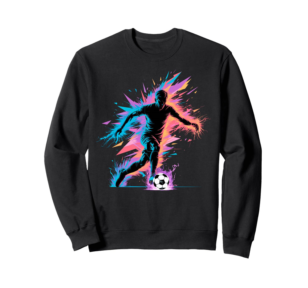 Colorful Funny Soccer Player Fan Sweatshirt - Novelty Apparel for Adults