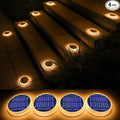 WILLED Solar Step Deck Lights for Outside, Warm White Outdoor Solar Powered Lights for Steps,Stair,Dock,Driveway,Walkway,Sidewalk,Garden (4 Pack)
