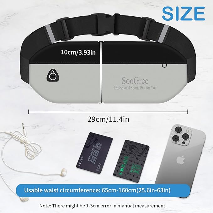 Slim Fanny Packs for Women Men,Waterproof Waist Pack with Reflective Strip Adjustable Strap,Running Belt for Sports Workout Cycling Hiking, Casual Hands-Free Wallets Phone Bag (Style 3)