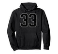 Black Sports Team Number 33 Fan Hoodie - Custom Art Print for Adults