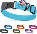 Dogline Biothane Waterproof Dog Collar with Herm Sprenger Black Stainless Steel Quick Release Buckle – Heavy Duty Tactical Durable Collar for Dogs – Comfortable and Safe Pet Collar W1 L15-25 SkyBlue