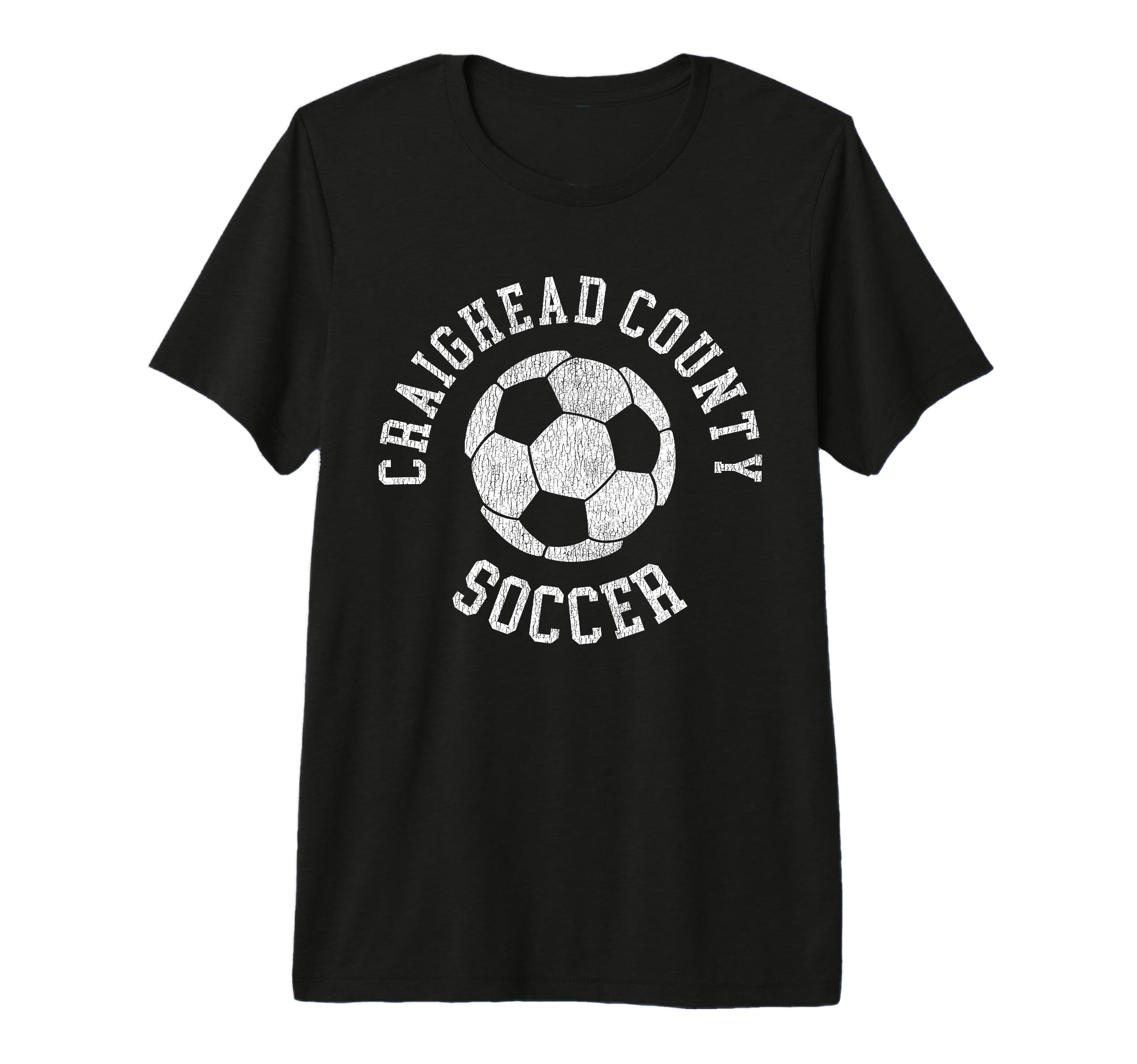 Craighead County Soccer Distressed 90S Tri T-Shirt - Unique Graphic Unisex