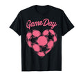 Womens Soccer Game Day Ladies Heart T-Shirt - Trendy Graphic for Adults
