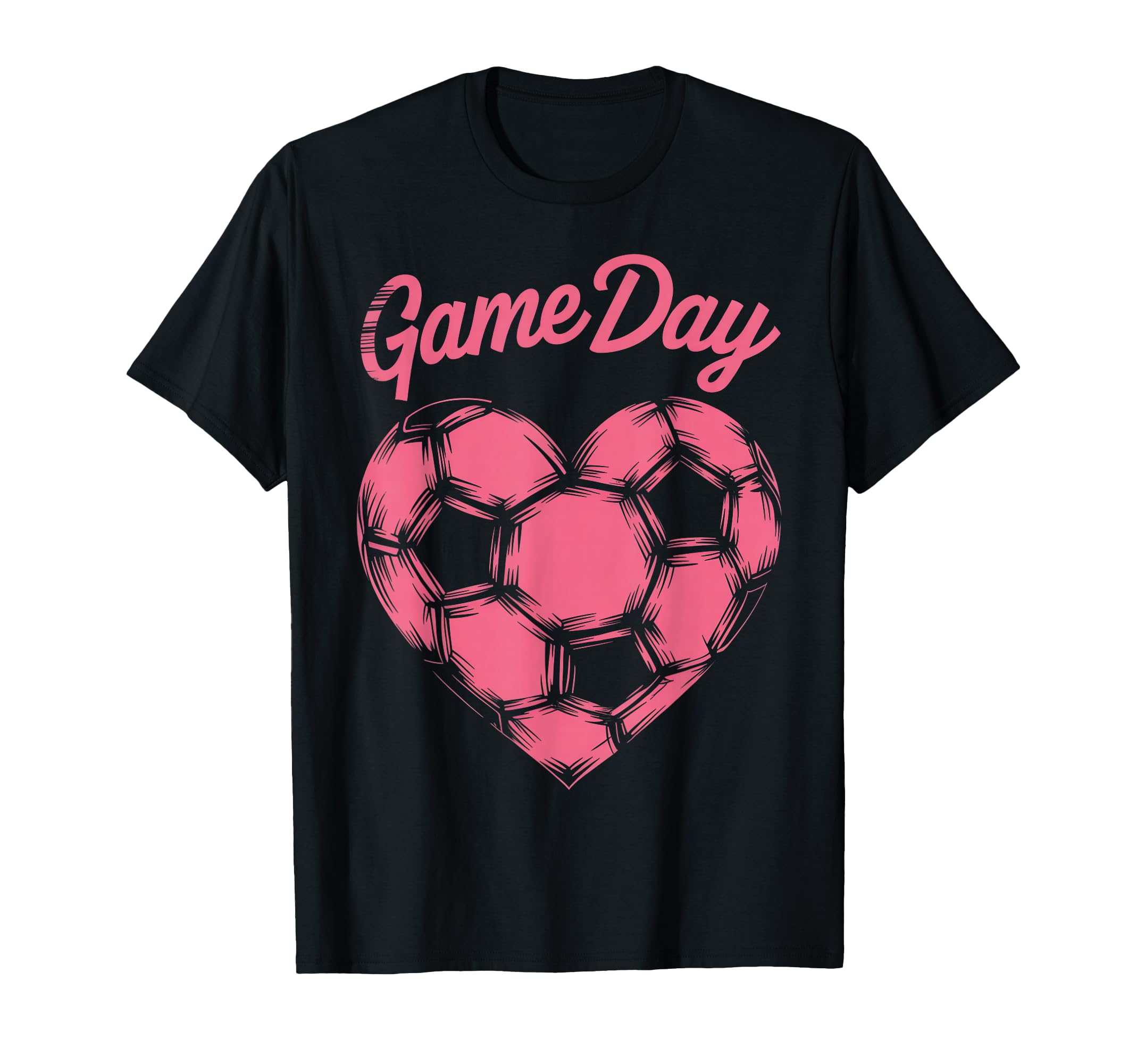 Womens Soccer Game Day Ladies Heart T-Shirt - Trendy Graphic for Adults