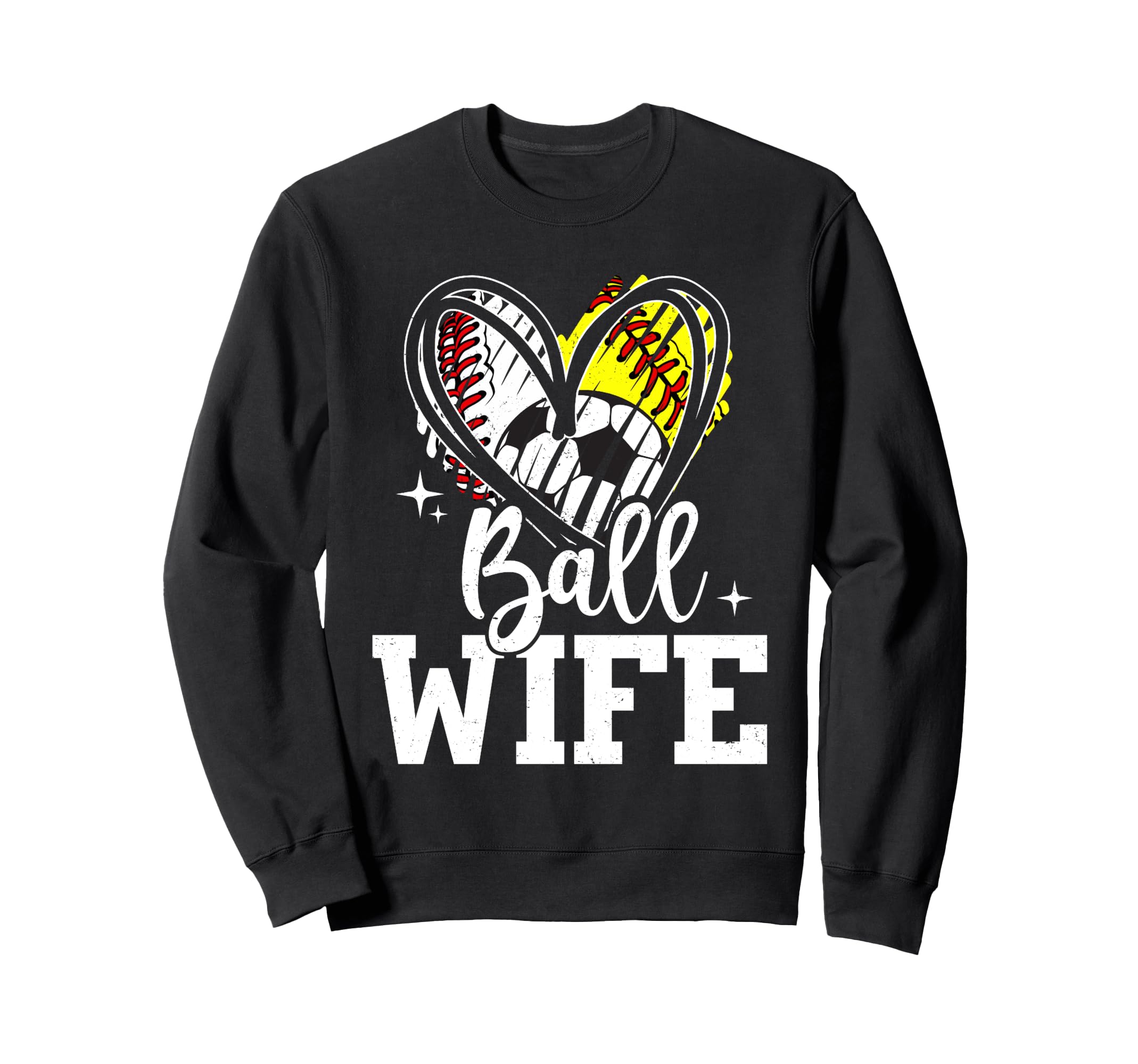 Ball Wife Baseball Softball Soccer Wife Sweatshirt - Unique Graphic Unisex