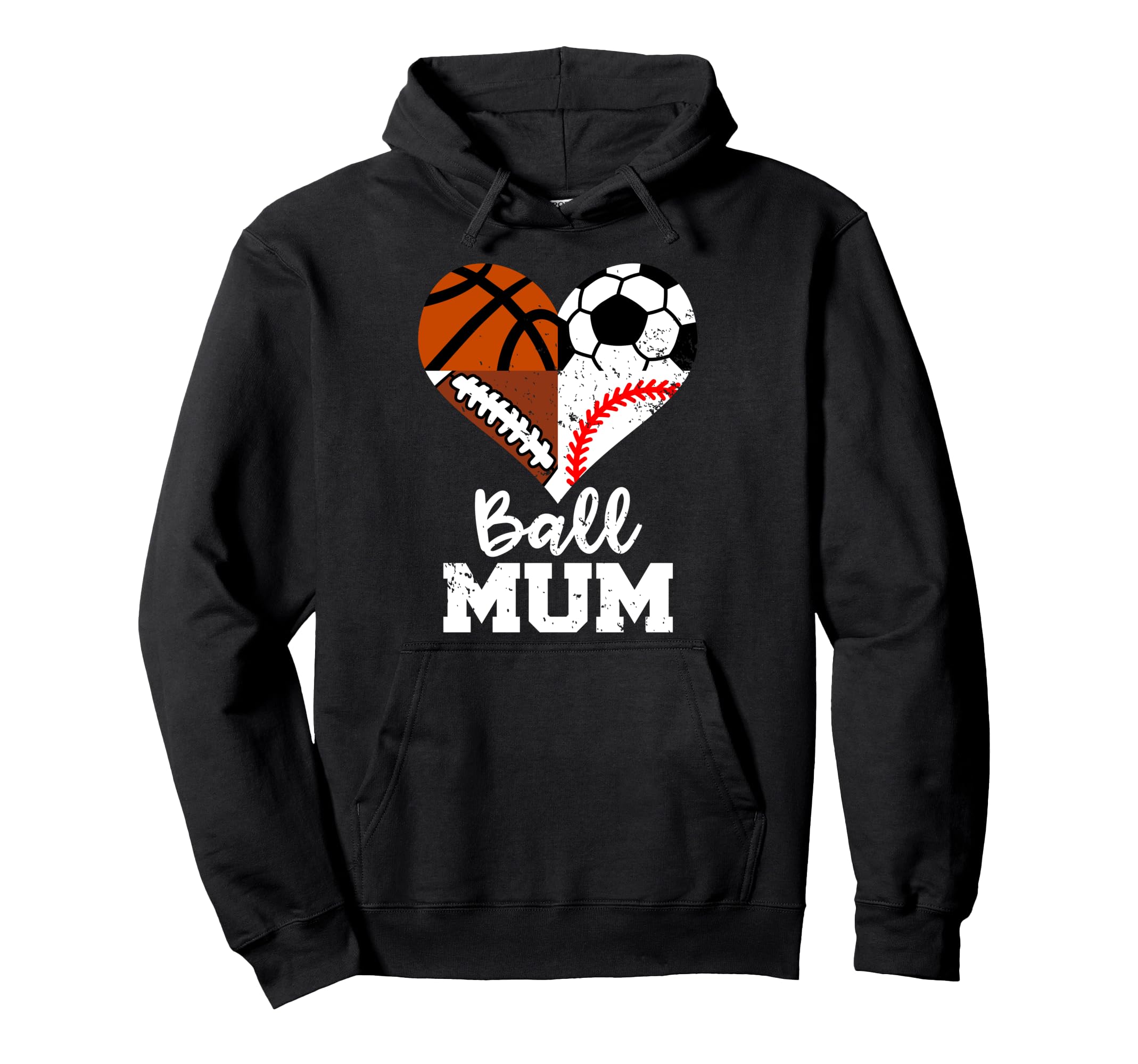 Ball Mum Funny Soccer Football Baseball Hoodie - Trendy Graphic Men Women