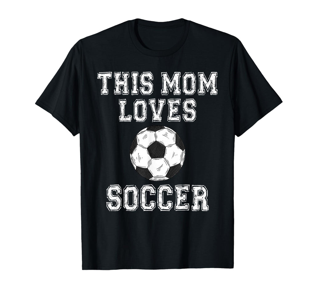 This Mom Loves Soccer Game Day Sports T-Shirt - Graphic Print for Adults