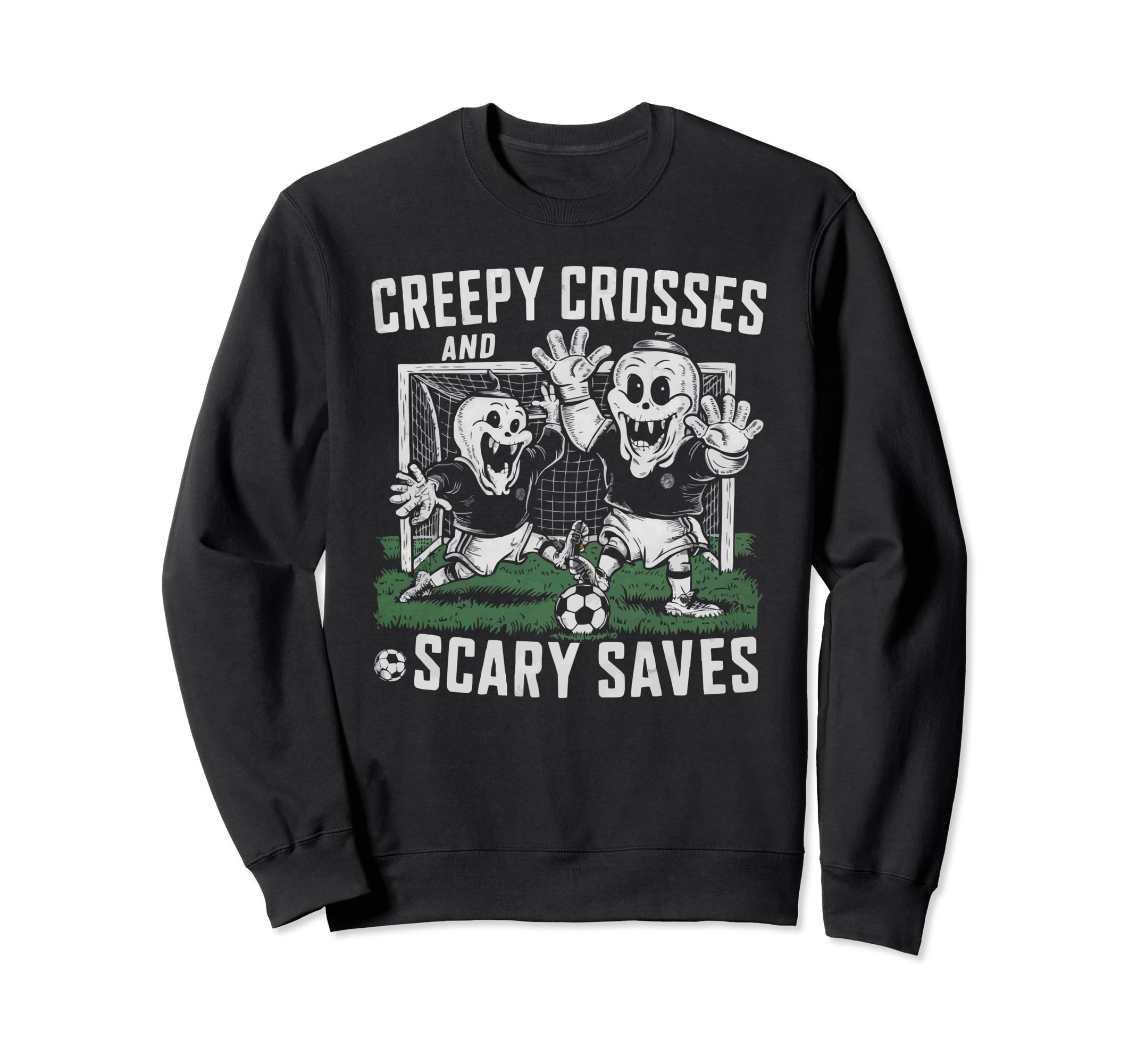 Soccer Halloween Spooky Goalkeeper Sweatshirt - Unique Graphic Men Women