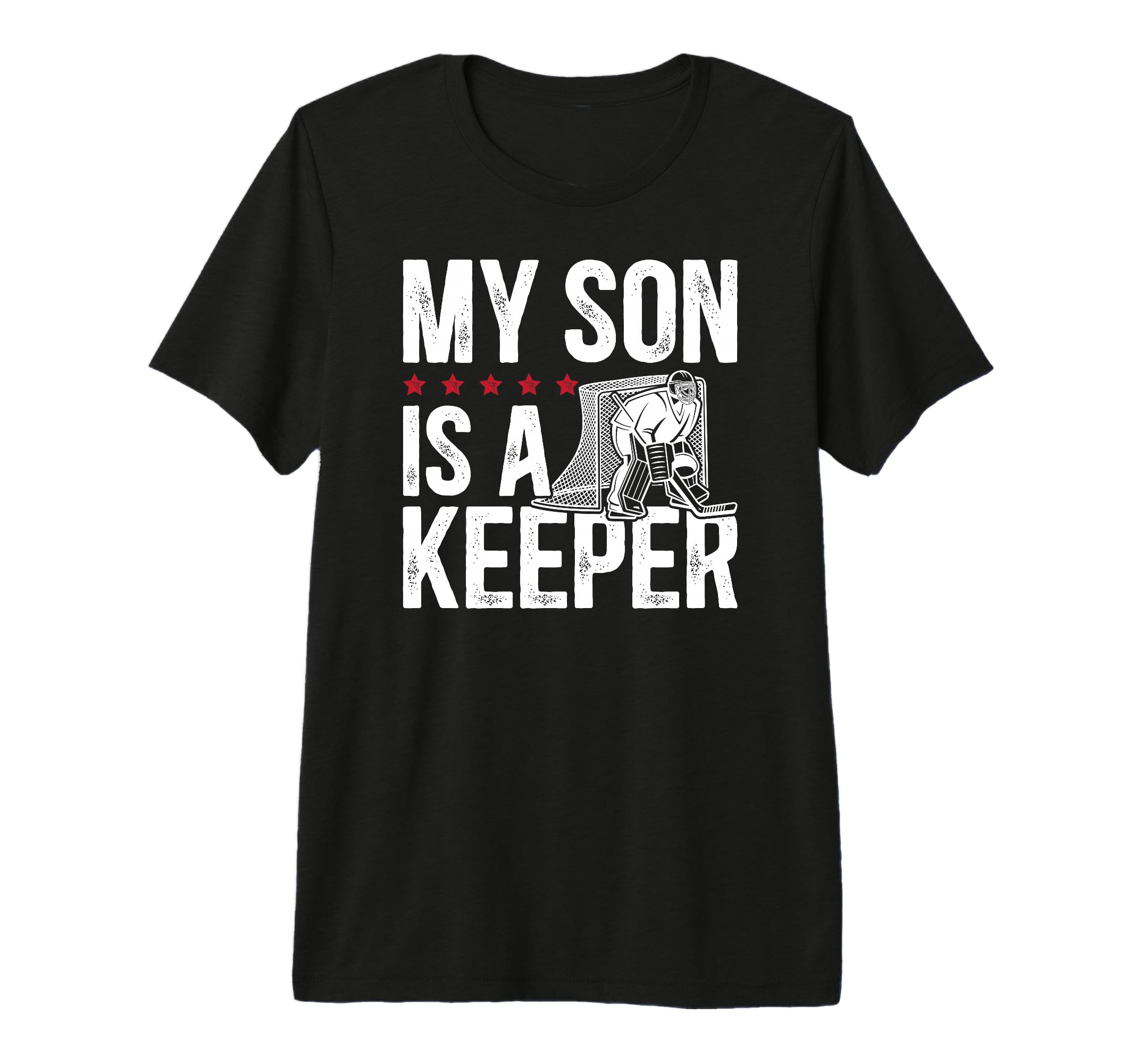 Mens Ice Hockey Keeper Dad Hockey T-Shirt - Novelty Apparel for Adults