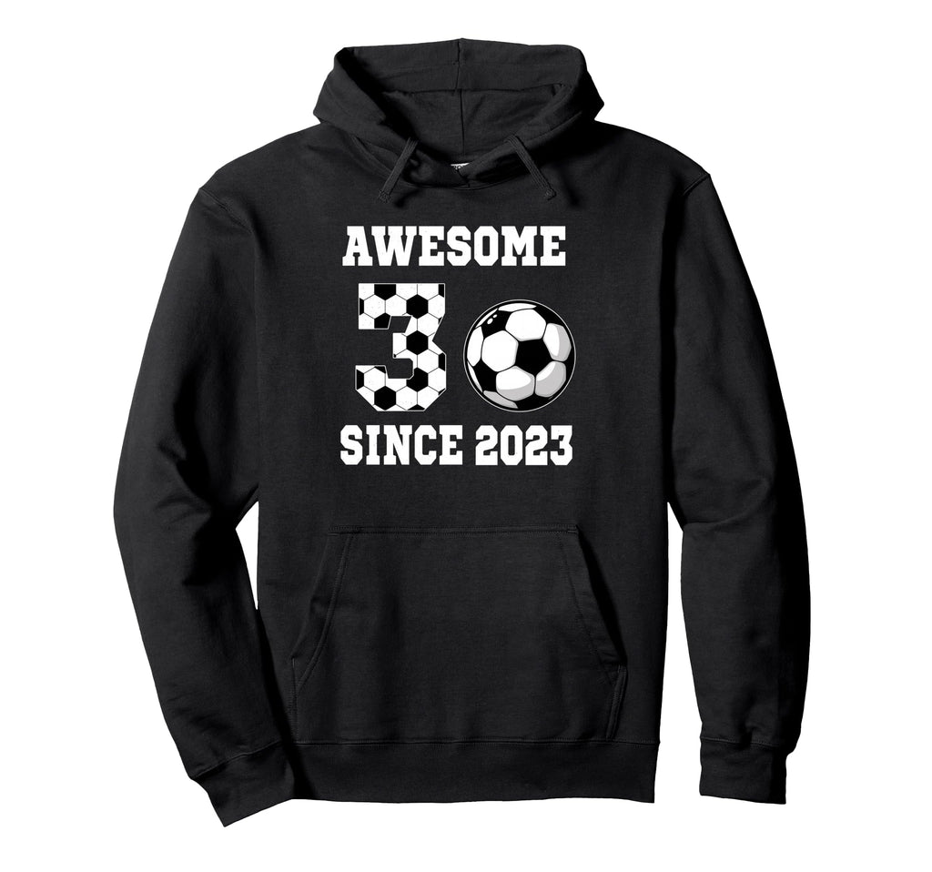 3 Years Old Birthday Soccer Awesome Since Hoodie - Trendy Graphic Unisex