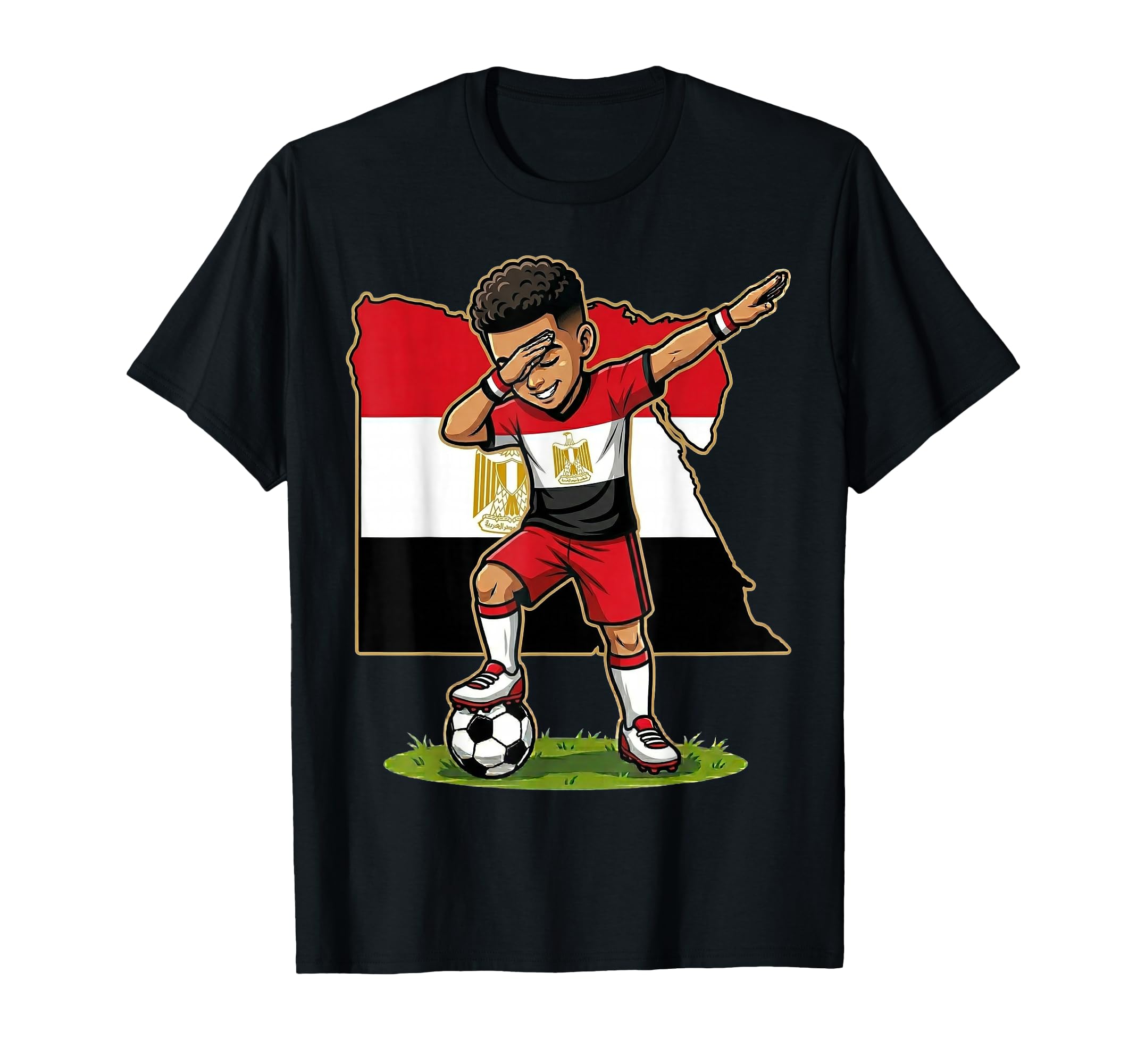 Dabbing Soccer Egypt Jersey Egyptians T-Shirt - Fun Novelty Design Unisex