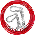 Dog Tie Out Cable - 10/15/20/25/30FT Heavy Duty for Large Dogs Up to 250LBS - Rosy Pink/Blue/Purple/Silver/Red/Green/Yellow