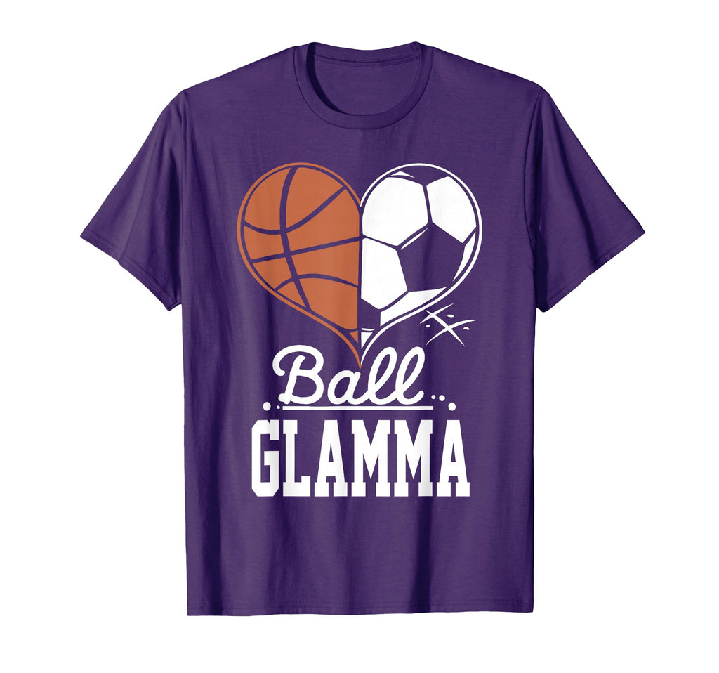 Ball Glamma Funny Basketball Soccer T-Shirt - Minimalist Print for Adults