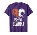 Ball Glamma Funny Basketball Soccer T-Shirt - Minimalist Print for Adults