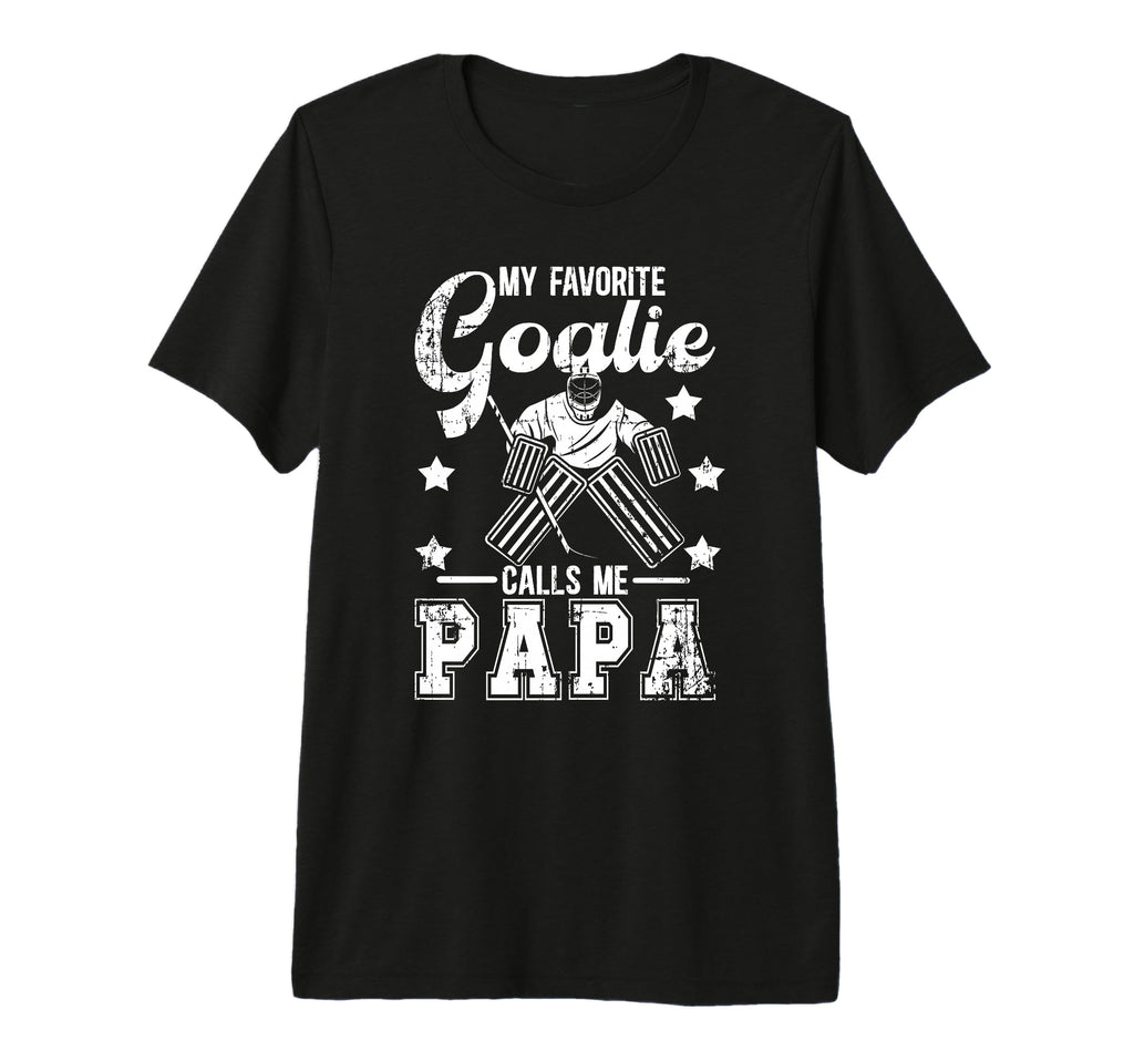 Mens My Favorite Ice Hockey Goalie Papa T-Shirt - Novelty Apparel Unisex