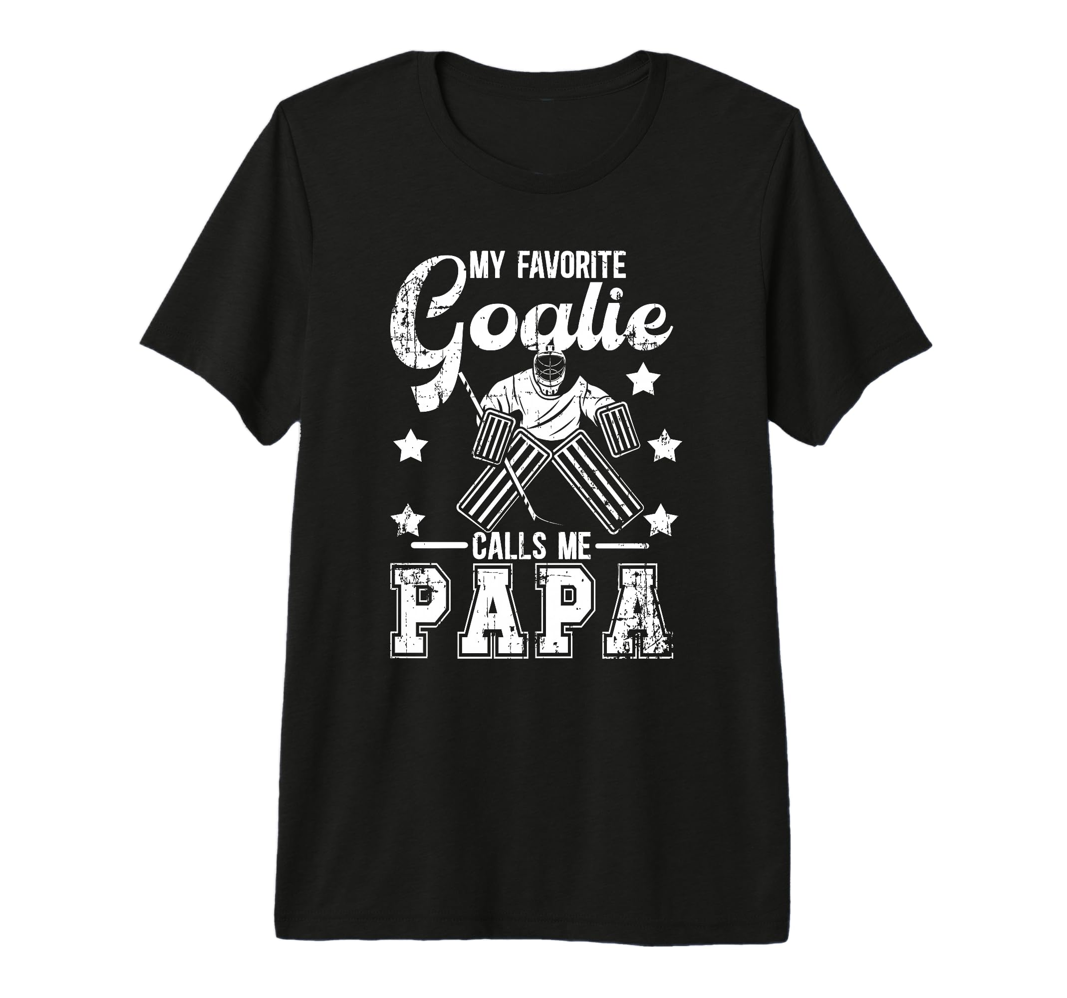 Mens My Favorite Ice Hockey Goalie Papa T-Shirt - Novelty Apparel Unisex