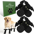 EXPAWLORER Halloween Anti Slip Dog Socks to Prevent Licking Paws, Boots & Paw Protectors with Grippers,Doggie Booties for Hardwood Floors for Small Medium Large Senior Dogs Costume Black Devil Wings L