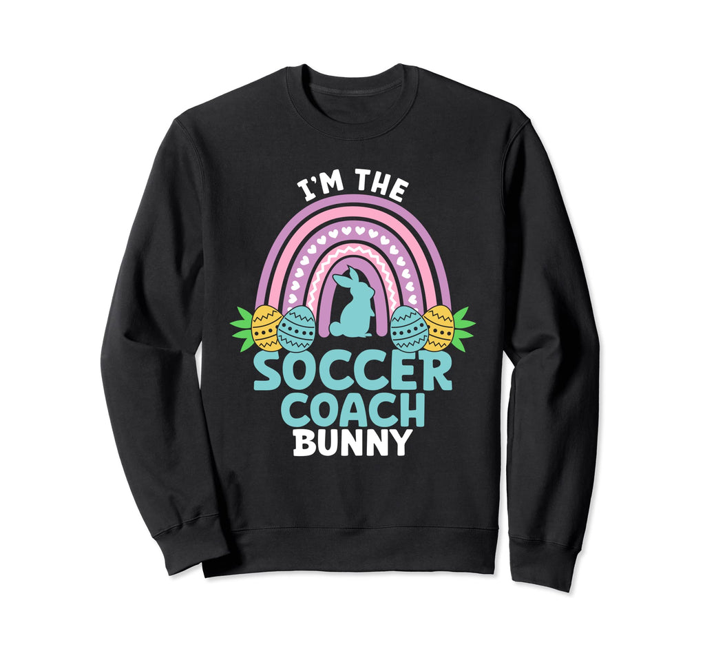 Happy Easter Day Im Soccer Coach Bunny Sweatshirt - Graphic Print Men Women