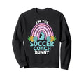 Happy Easter Day Im Soccer Coach Bunny Sweatshirt - Graphic Print Men Women