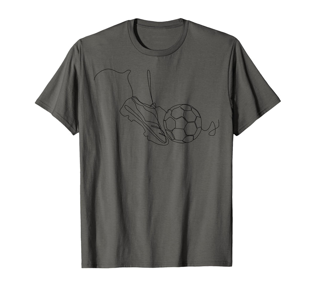 One Line Art Minimalist Soccer Coach T-Shirt - Minimalist Print Men Women