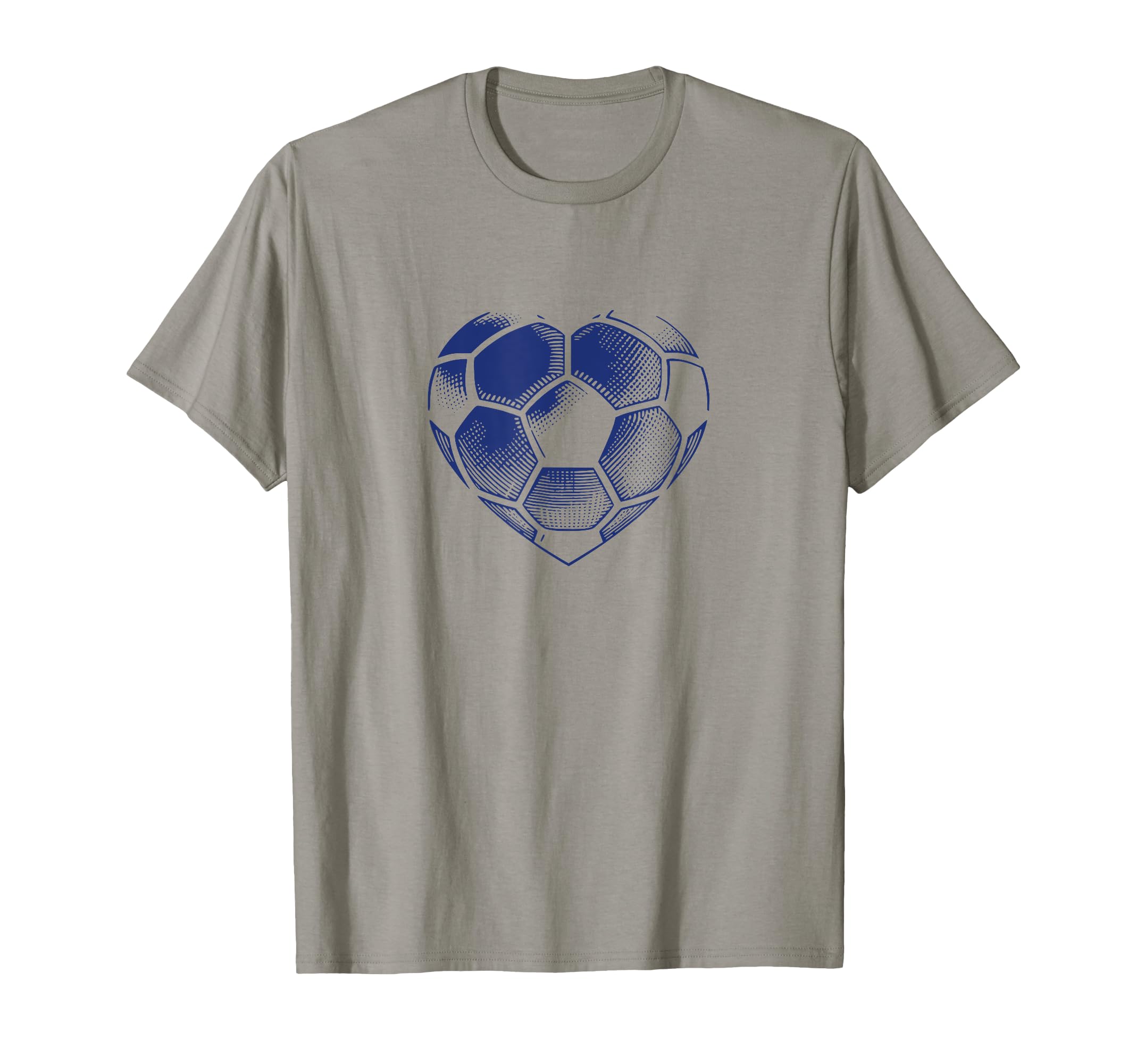 Soccer Ball Blue Color Heart Mom Fan T-Shirt - Trendy Graphic for Adults