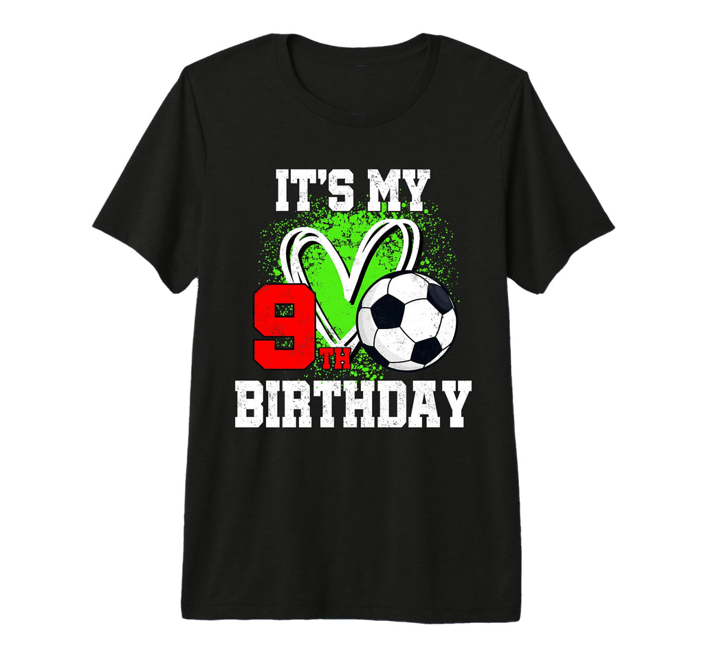 Its My 9Th Birthday Soccer Ball 9 T-Shirt - Novelty Apparel for Adults