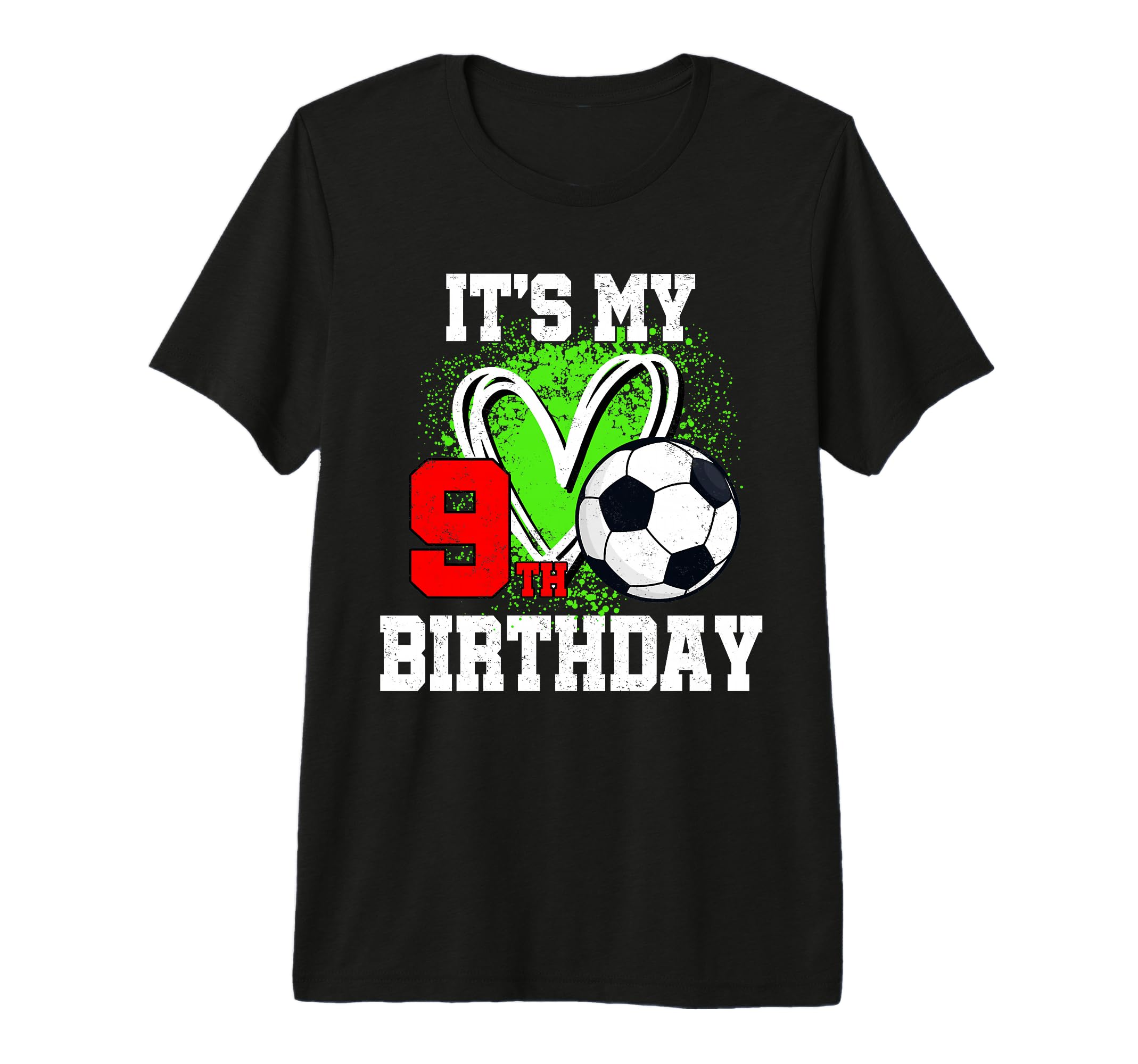 Its My 9Th Birthday Soccer Ball 9 T-Shirt - Novelty Apparel for Adults