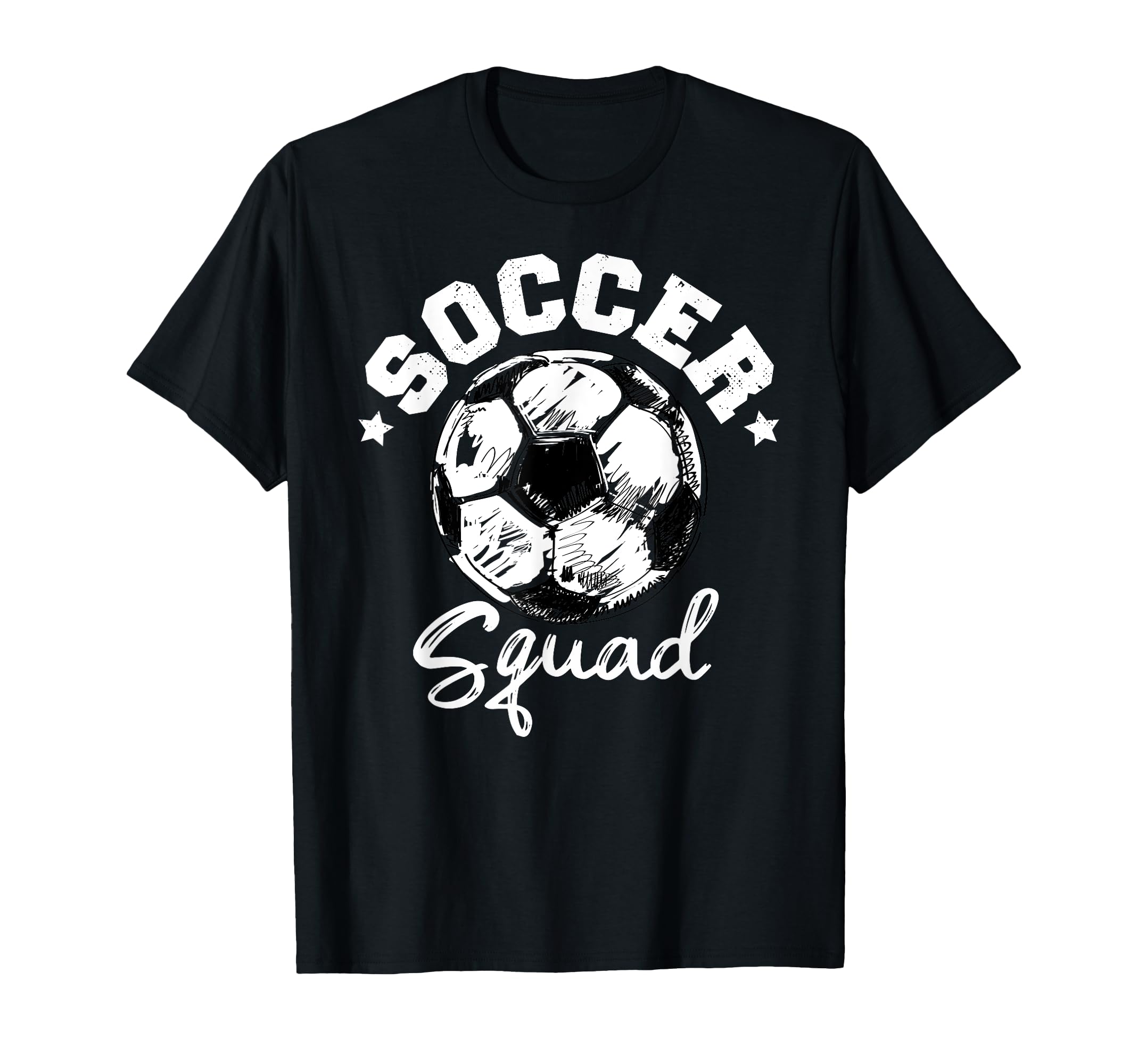 Soccer Squad Soccer Ball Distressed T-Shirt - Trendy Graphic Men Women