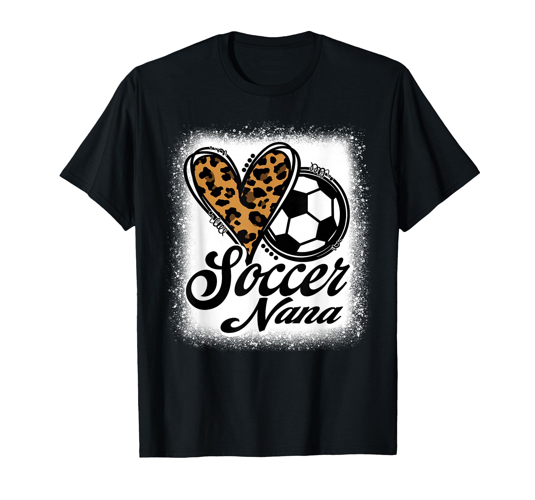 Soccer Nana Leopard Heart T-Shirt - Custom Art Print Unisex