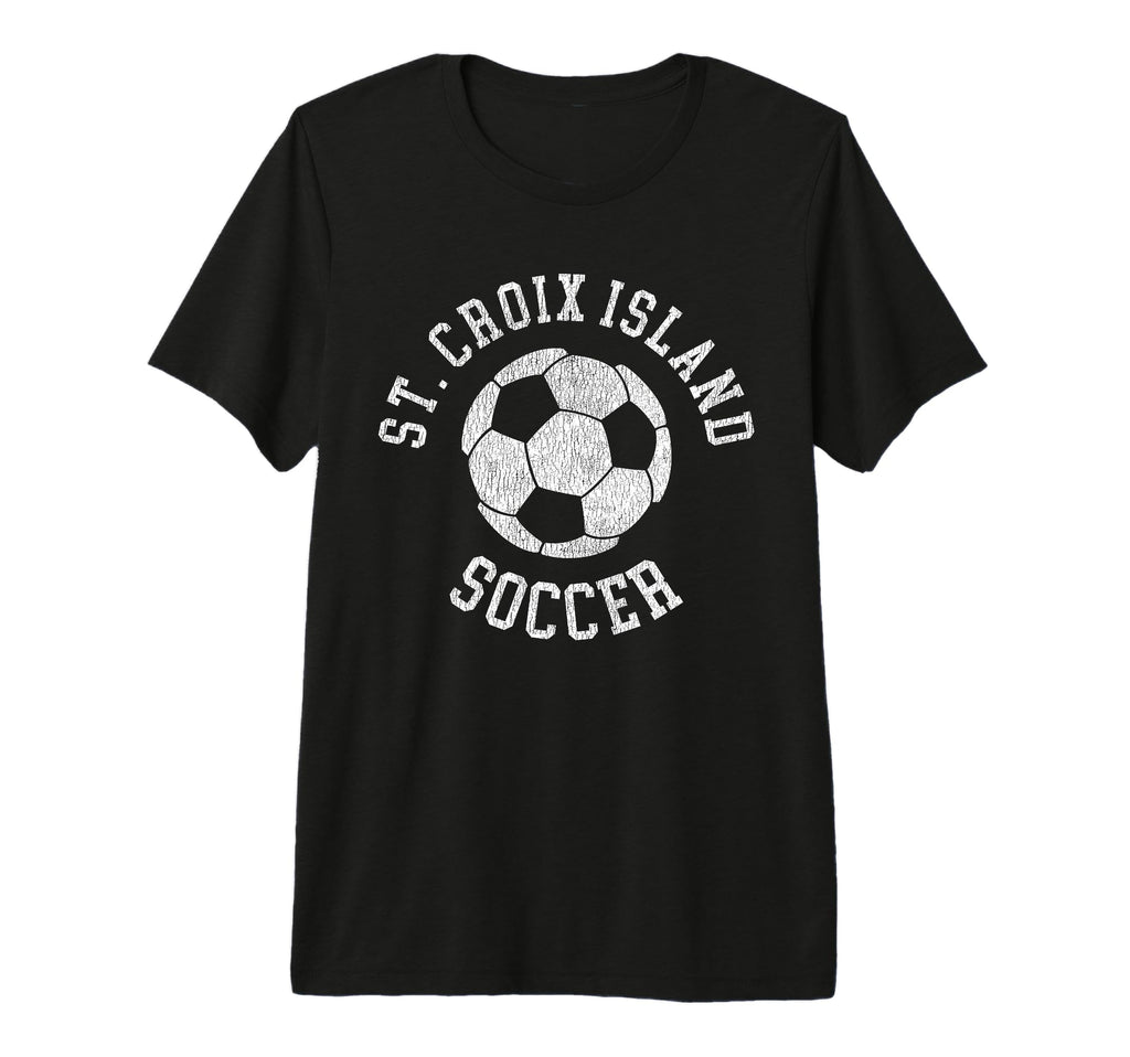 St Croix Island Soccer Distressed 90S T-Shirt - Fun Novelty Design Unisex