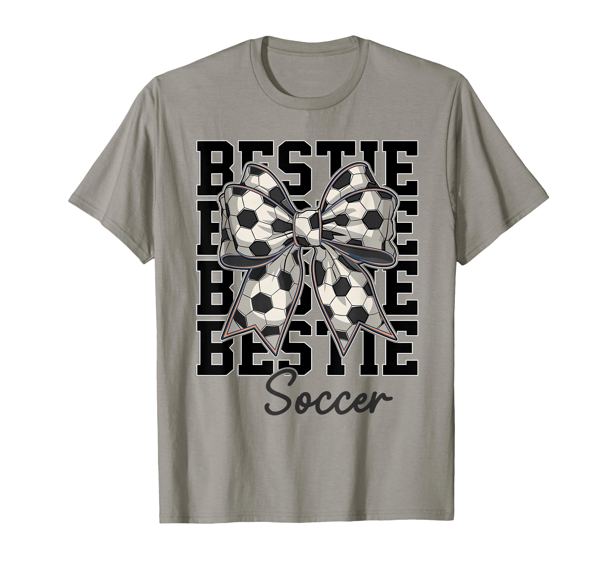 Soccer Bestie Coquette Bow Biggest Fan T-Shirt - Trendy Graphic for Adults